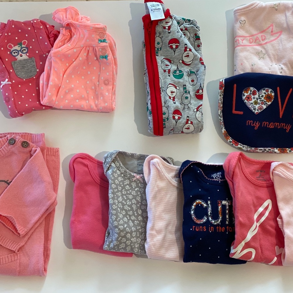 Baby Girl 12 Piece Bundle 3M Onesie Romper Bundle
